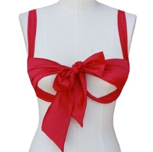 Adore Me Red Underwired Pick-a-Boo Bra